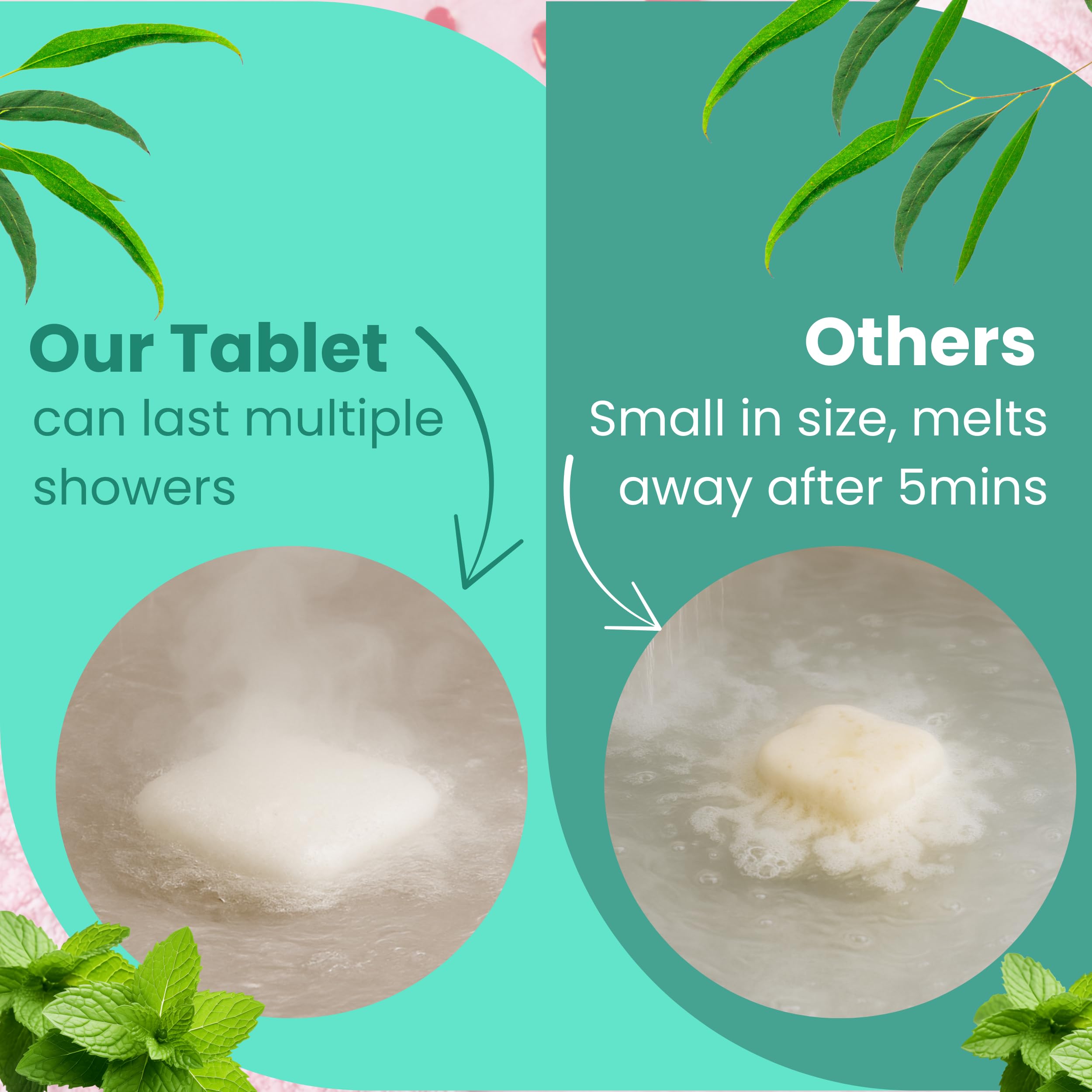 REVIV Shower Steamers Aromatherapy – 15 Long-Lasting Eucalyptus & Mint Shower Bombs