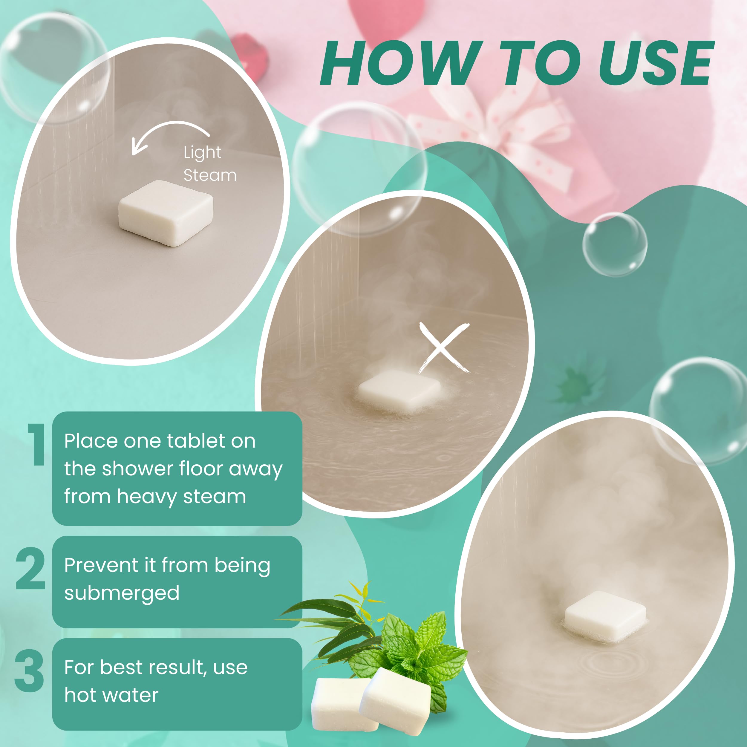 REVIV Shower Steamers Aromatherapy – 15 Long-Lasting Eucalyptus & Mint Shower Bombs