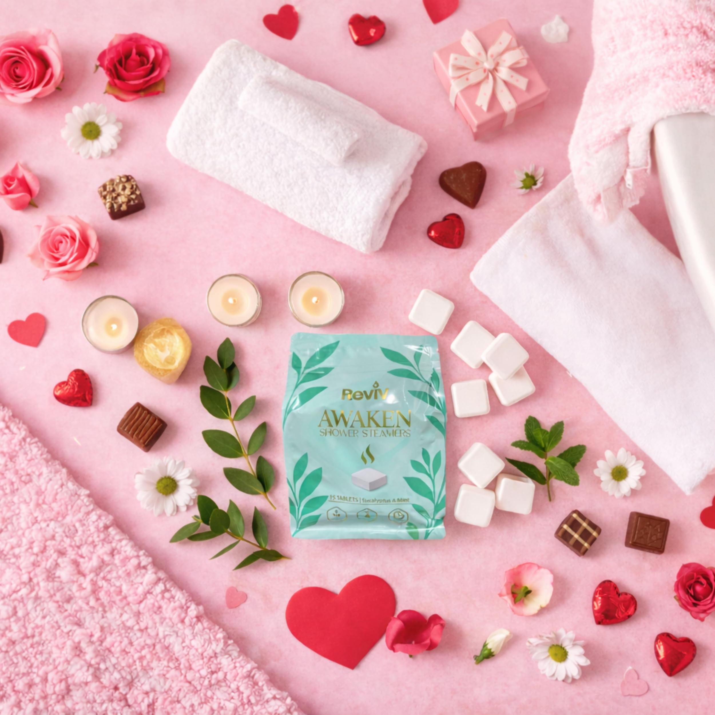 REVIV Shower Steamers Aromatherapy – 15 Long-Lasting Eucalyptus & Mint Shower Bombs