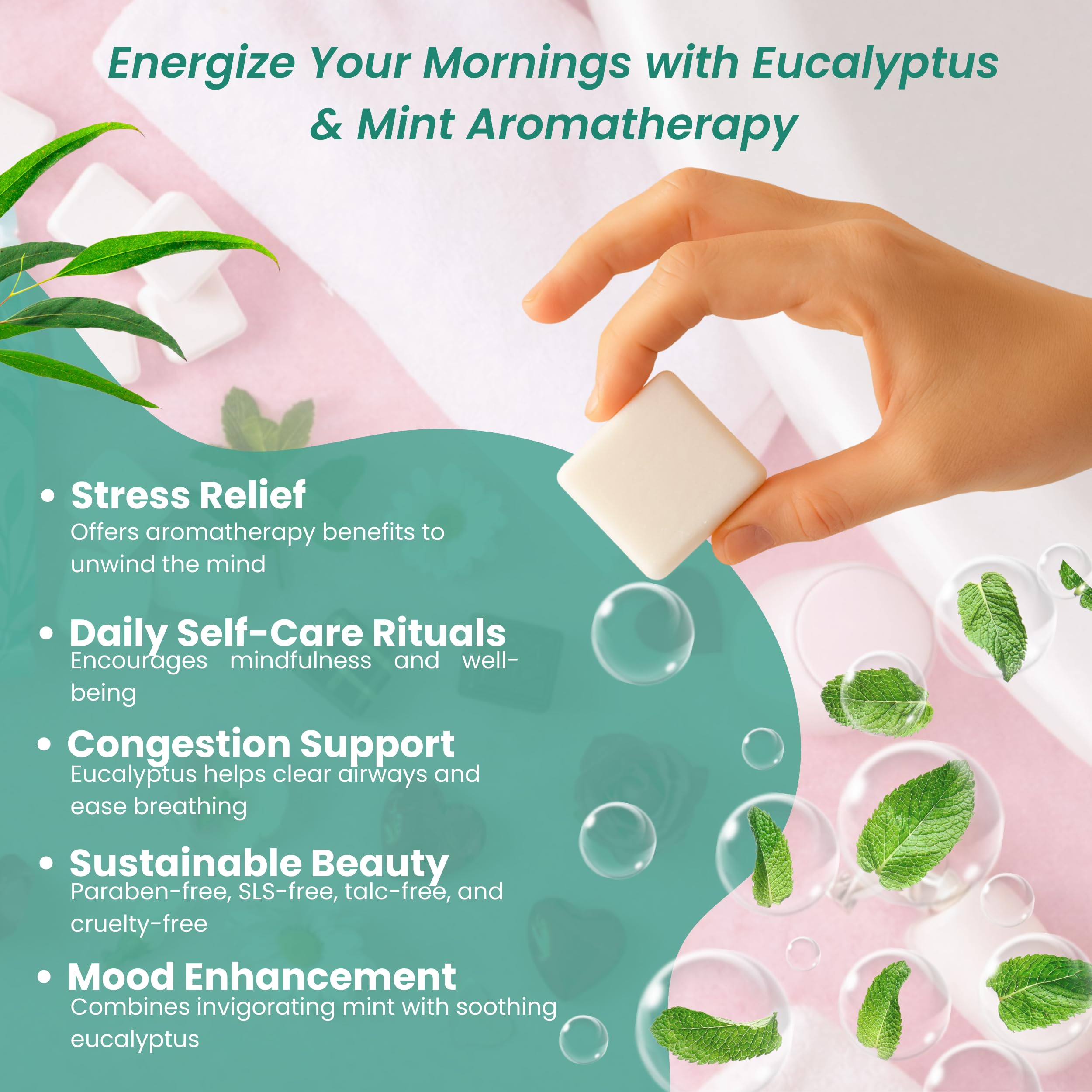 REVIV Shower Steamers Aromatherapy – 15 Long-Lasting Eucalyptus & Mint Shower Bombs