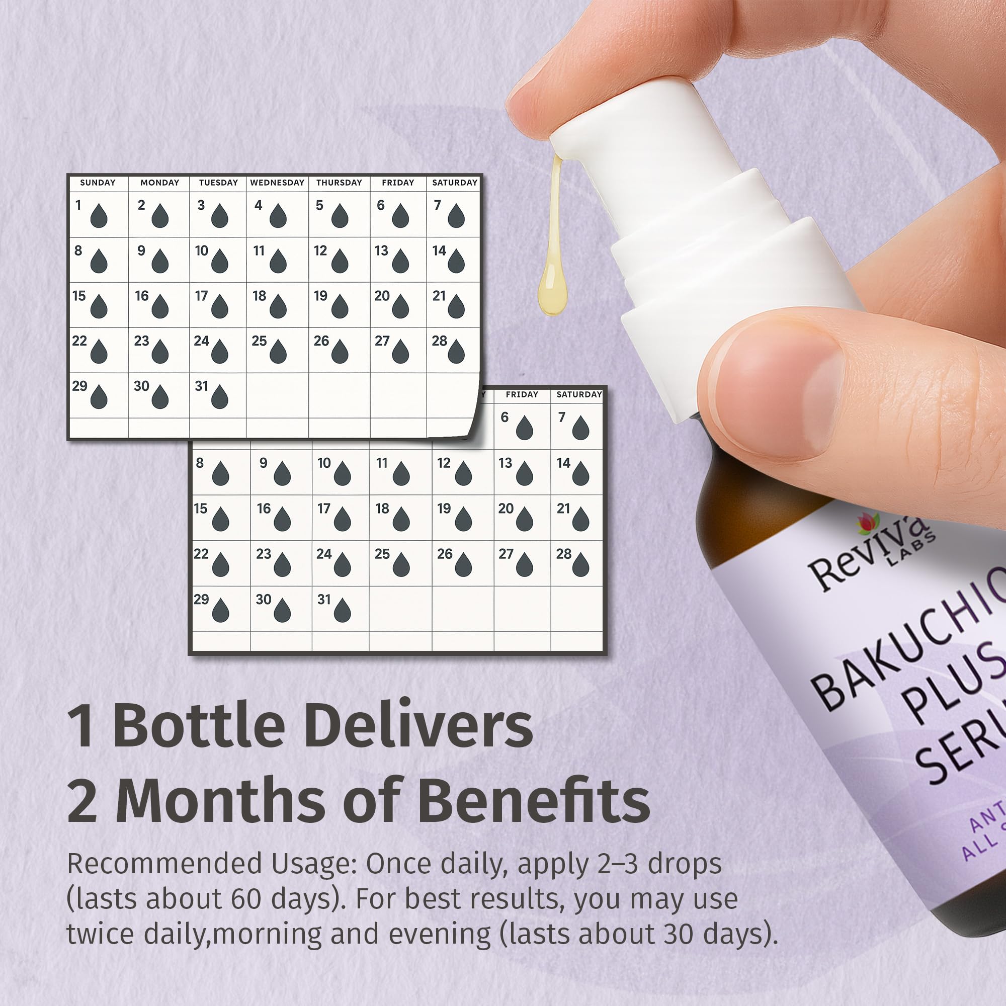 Reviva Labs Bakuchiol Serum – Natural Retinol Alternative with Alfalfa & Artichoke, Hydrating 1 Fl Oz