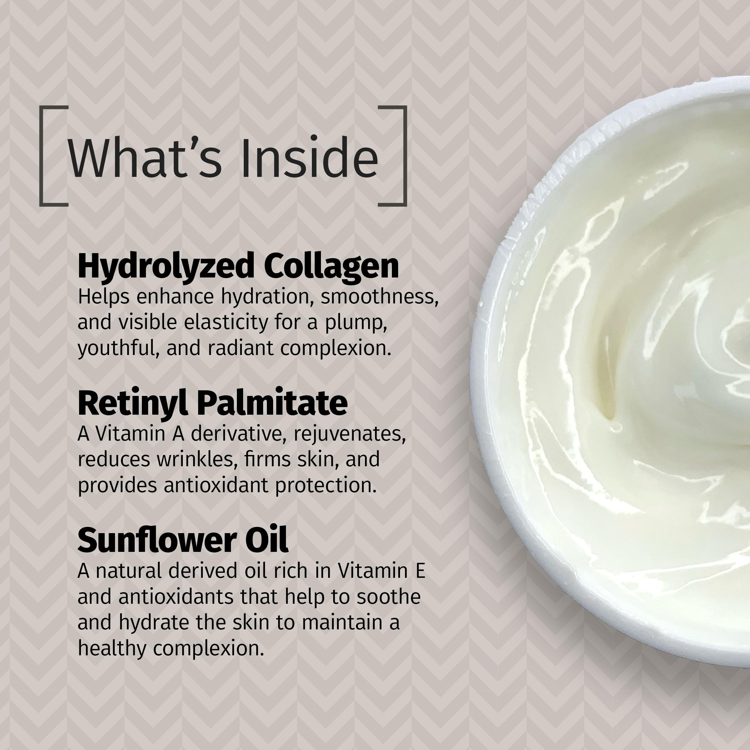 Reviva Labs Collagen Night Cream – Hydrating Face & Neck Moisturizer with Hydrolyzed Collagen