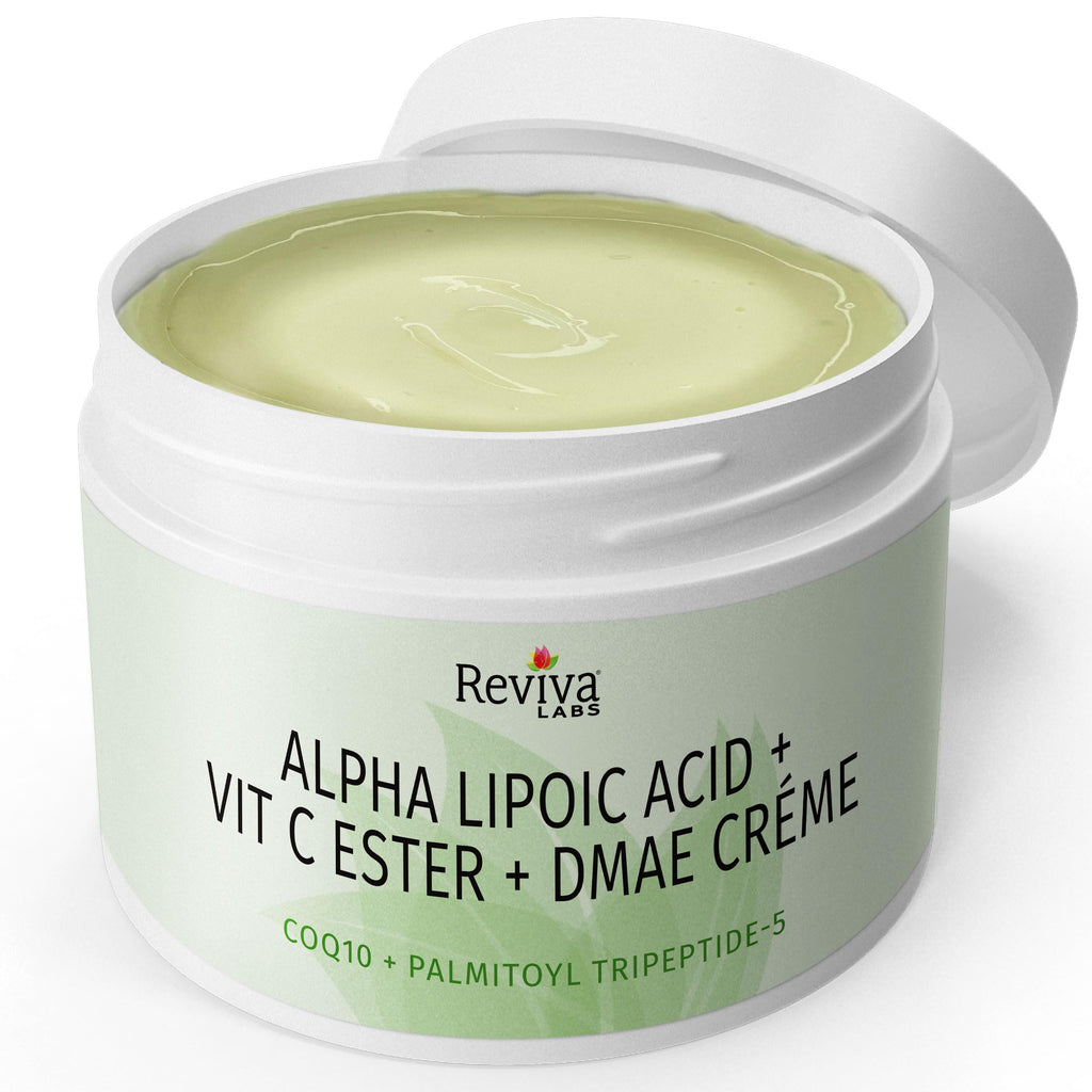 Reviva Labs DMAE Cream with Alpha Lipoic Acid & Vitamin C Ester – Firming Neck & Face
