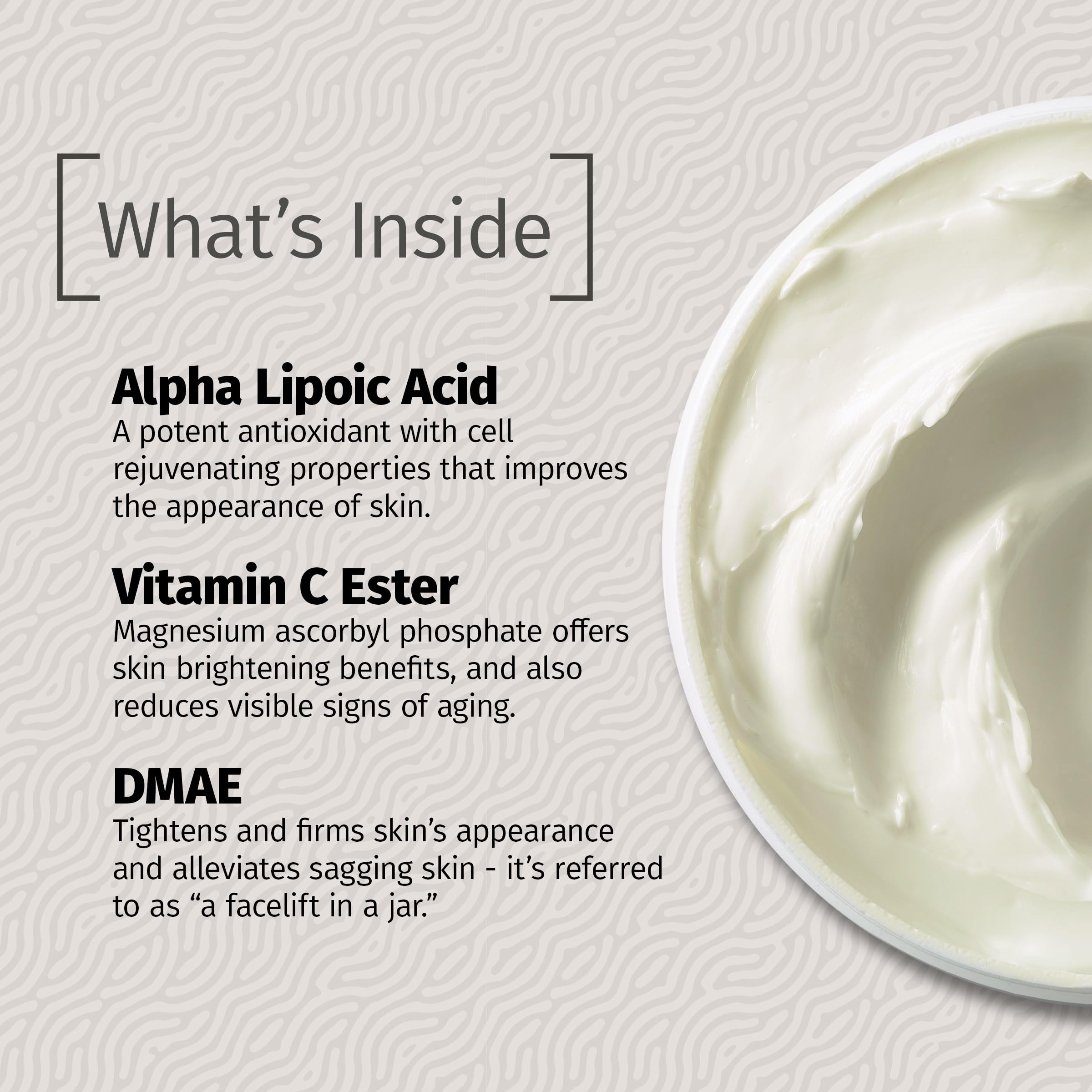 Reviva Labs DMAE Cream with Alpha Lipoic Acid & Vitamin C Ester – Firming Neck & Face