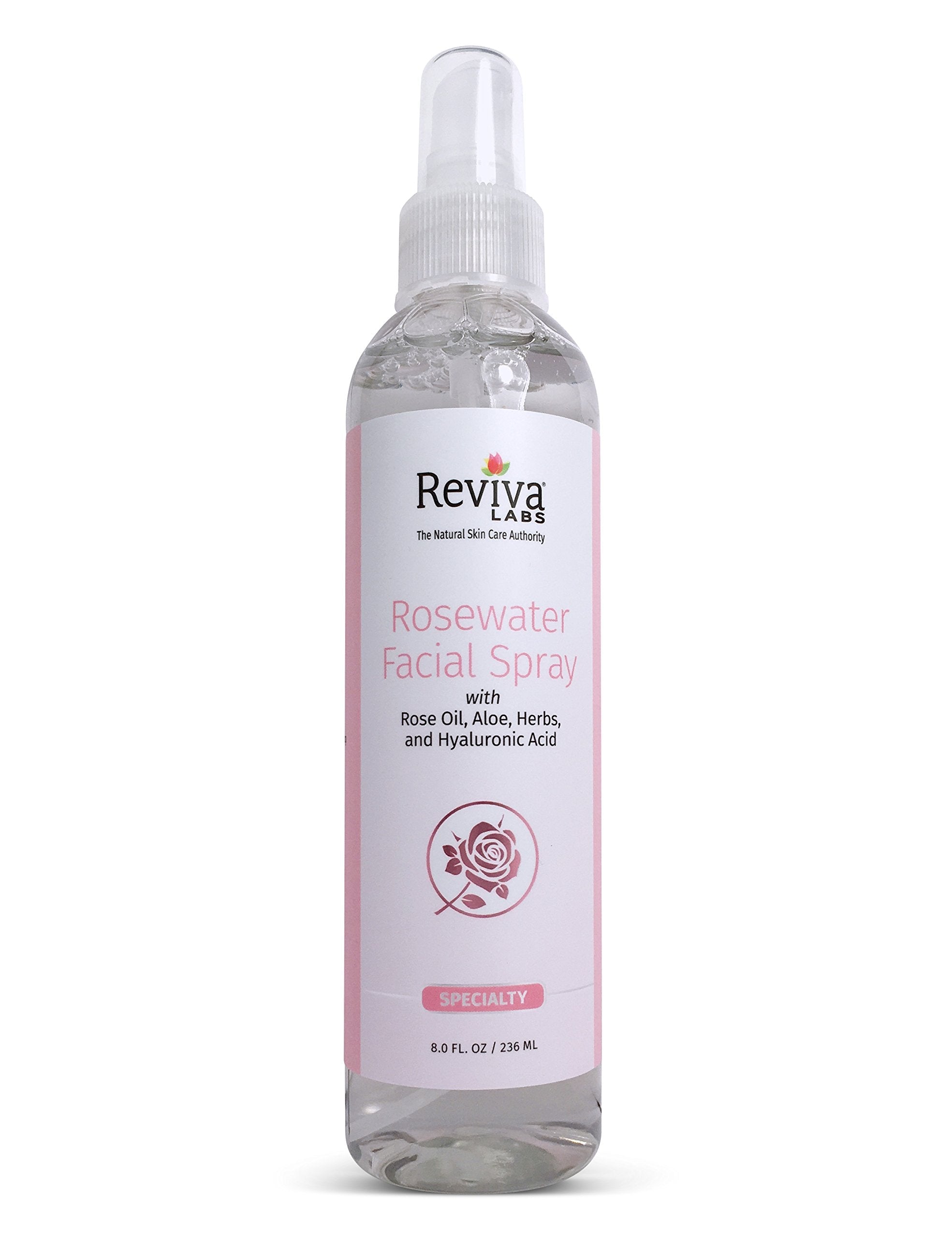 Reviva Labs Rosewater Facial Spray, 8 oz – Refresh, Hydrate, Set Makeup