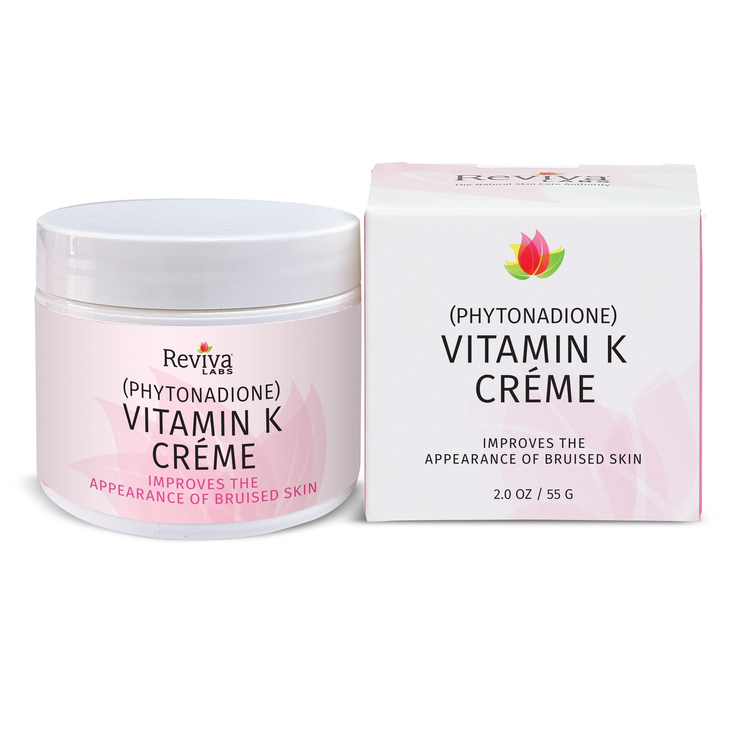 Reviva Labs Vitamin K Creme for Bruising, Dark Circles & Wrinkles – Soybean Oil & Natural Fruit Extracts, 2 oz