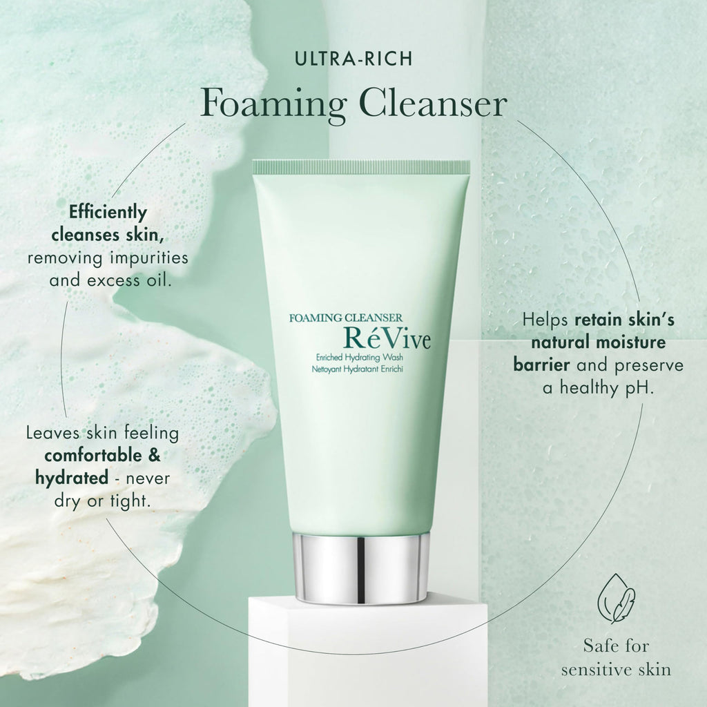 RéVive Foaming Facial Cleanser – Hydrating Vitamin E Face Wash for Barrier Protection (4.2 oz)