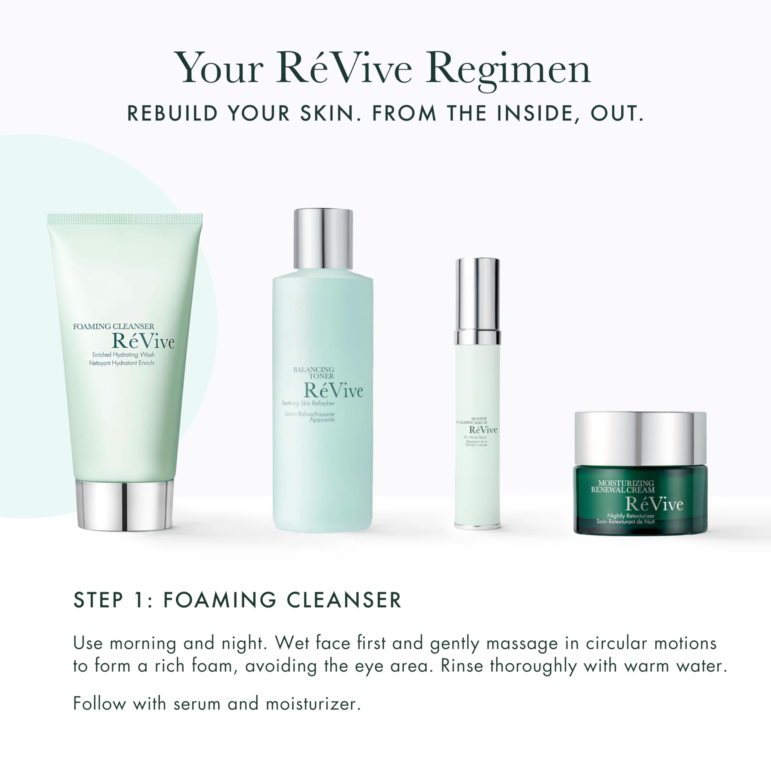 RéVive Foaming Facial Cleanser – Hydrating Vitamin E Face Wash for Barrier Protection (4.2 oz)