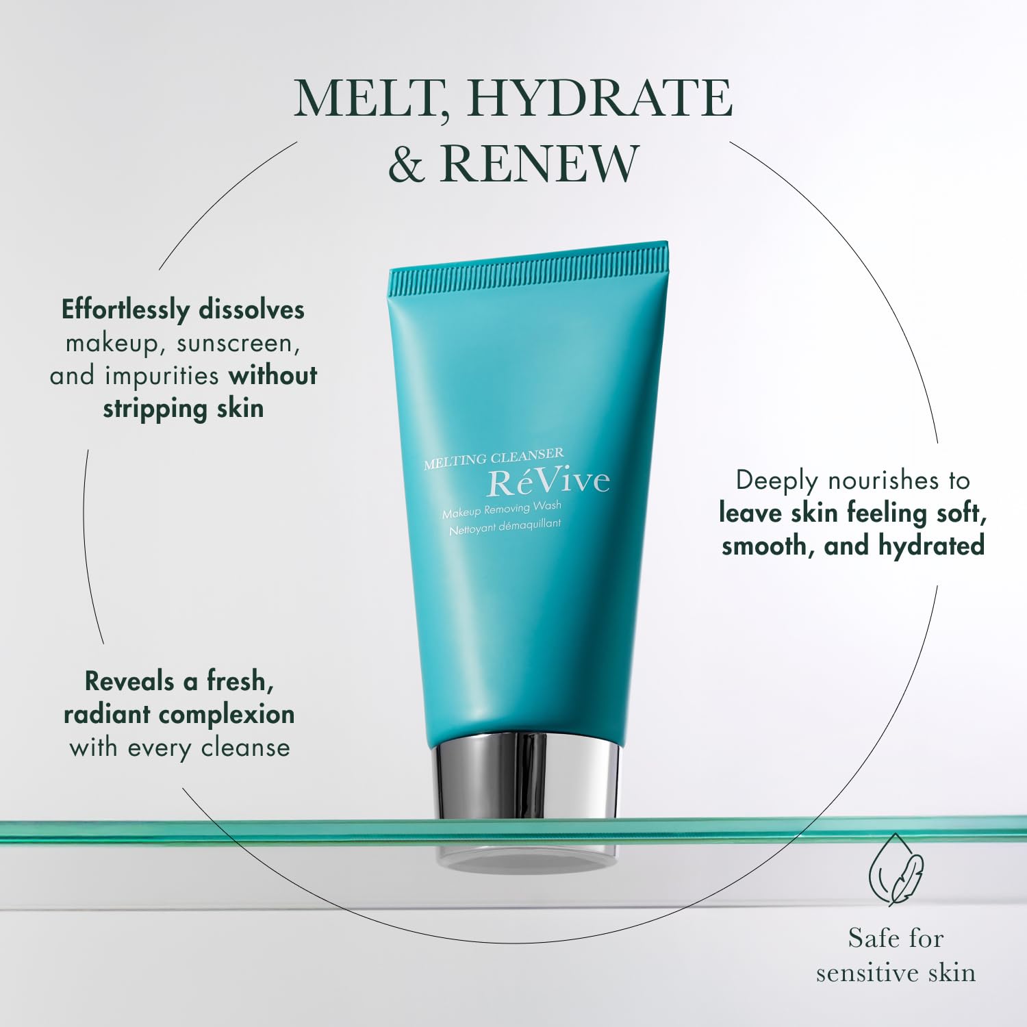 RéVive Melting Face Cleanser – Gel-to-Oil Makeup Remover with Olive, Macadamia & Jojoba Oil (100ml)