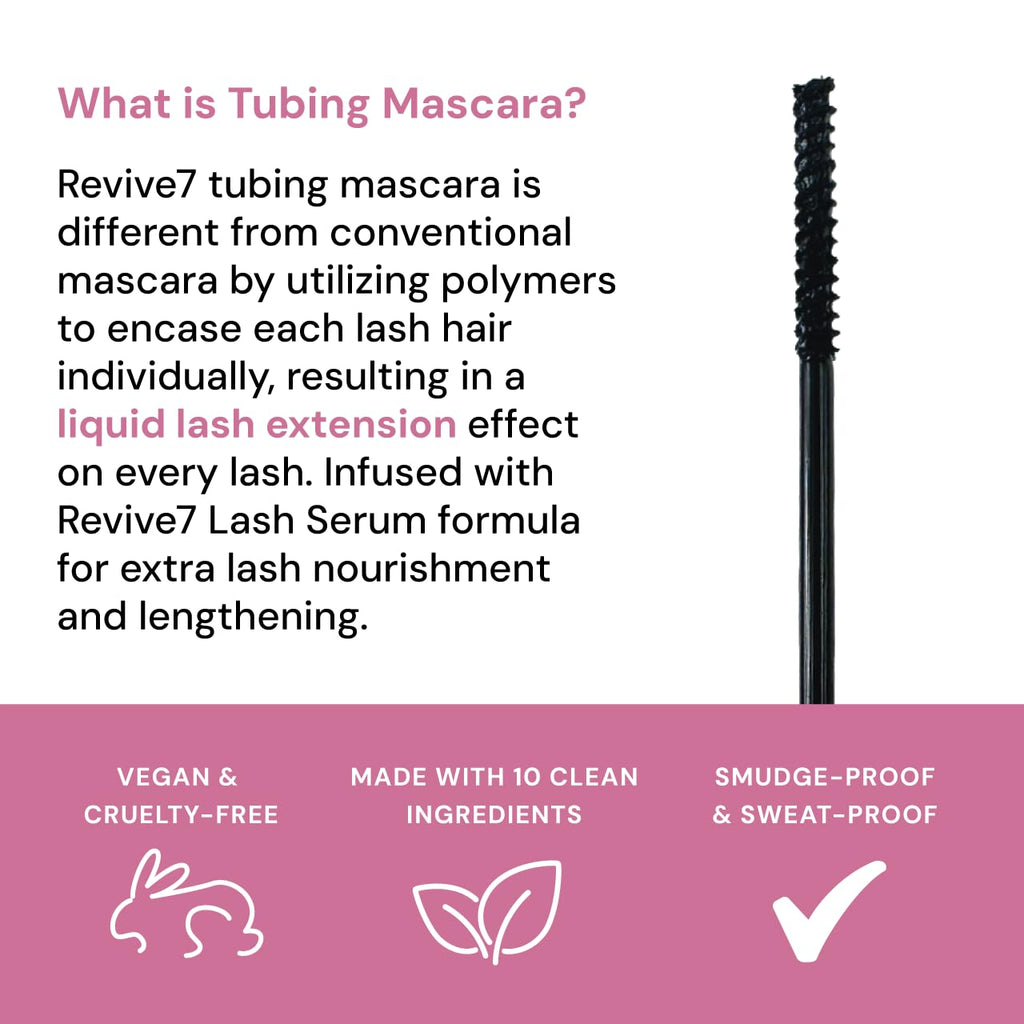 Revive7 Lash Serum Tint Mascara – Lengthening, Waterproof Tubing Formula (6 ml, Black)