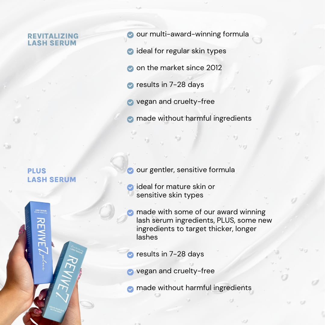 Revive7 Plus Lash Serum – Longer, Fuller Lashes & Defined Brows | Made in Canada (3 ml)