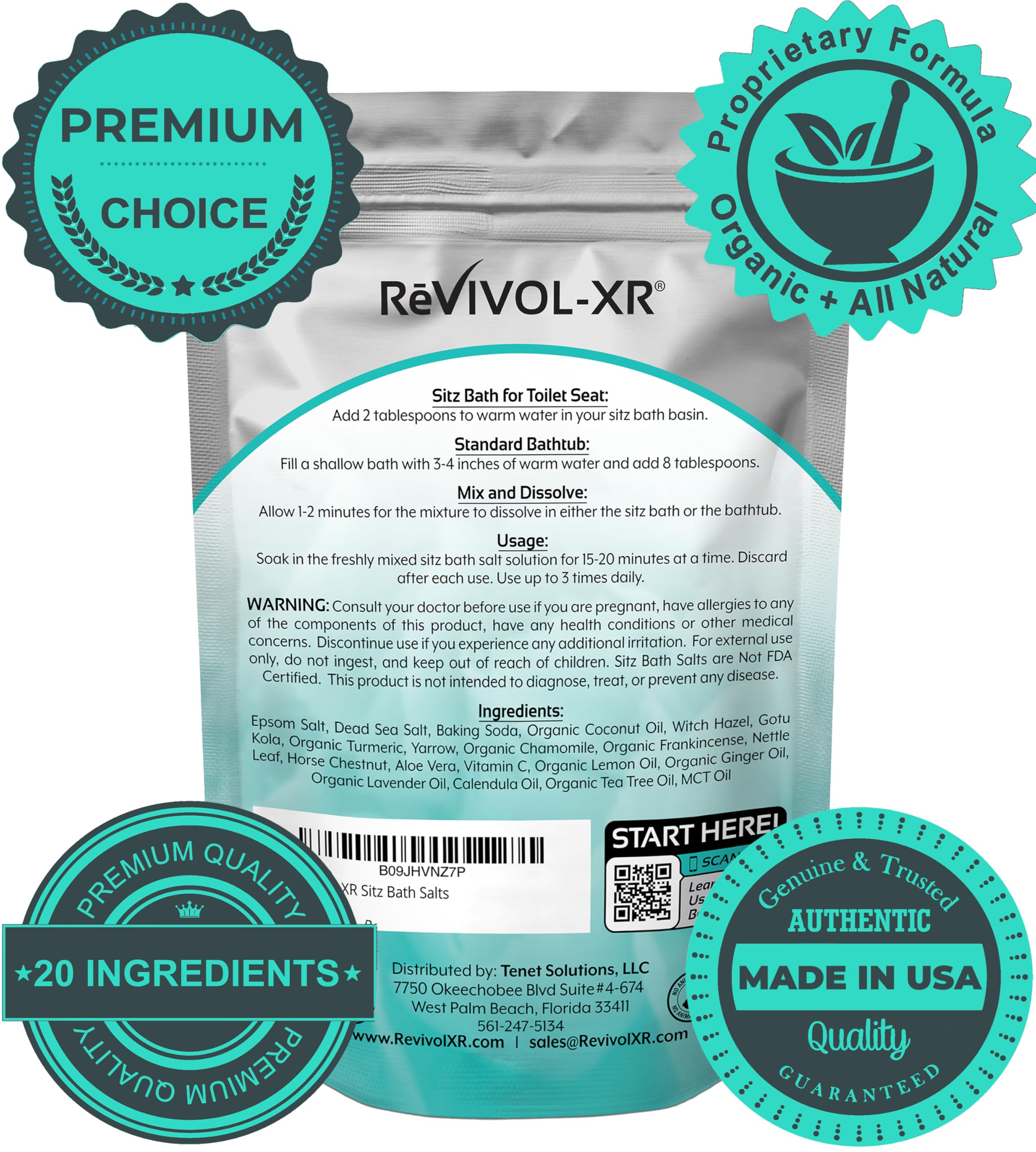 REVIVOL-XR Sitz Bath Soaks – 20-in-1 Salts & Oils for Comfort Relief, USA Made