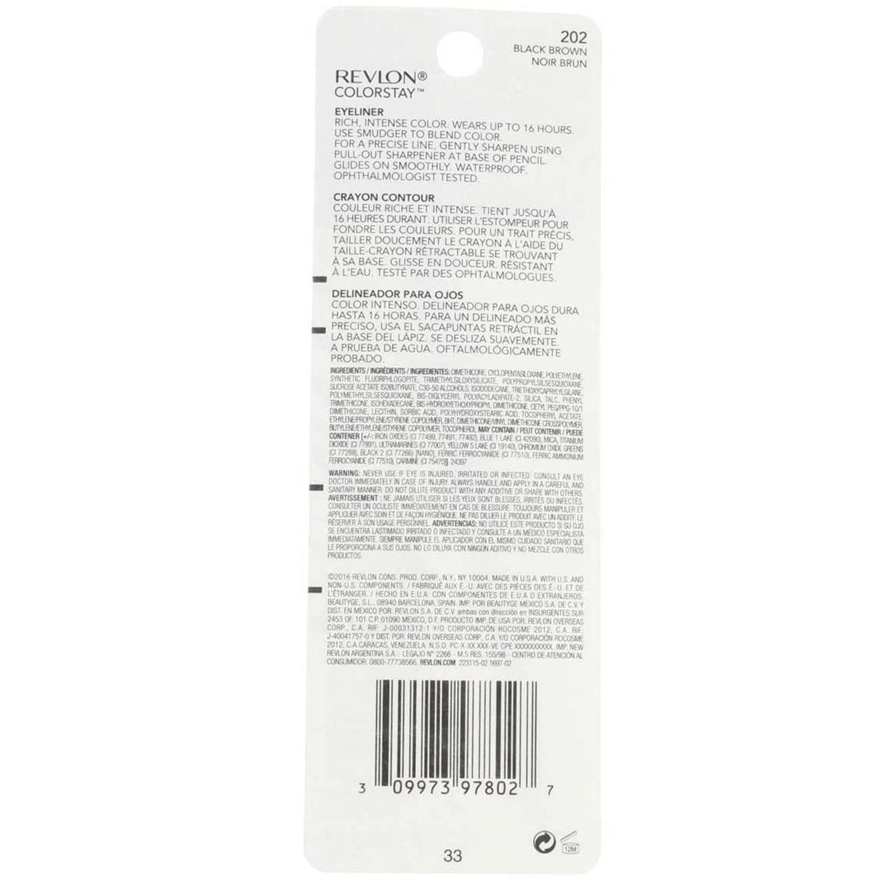 REVLON ColorStay Eyeliner with SoftFlex – Black Brown 202, 0.01 oz (28 g) Pack of 2