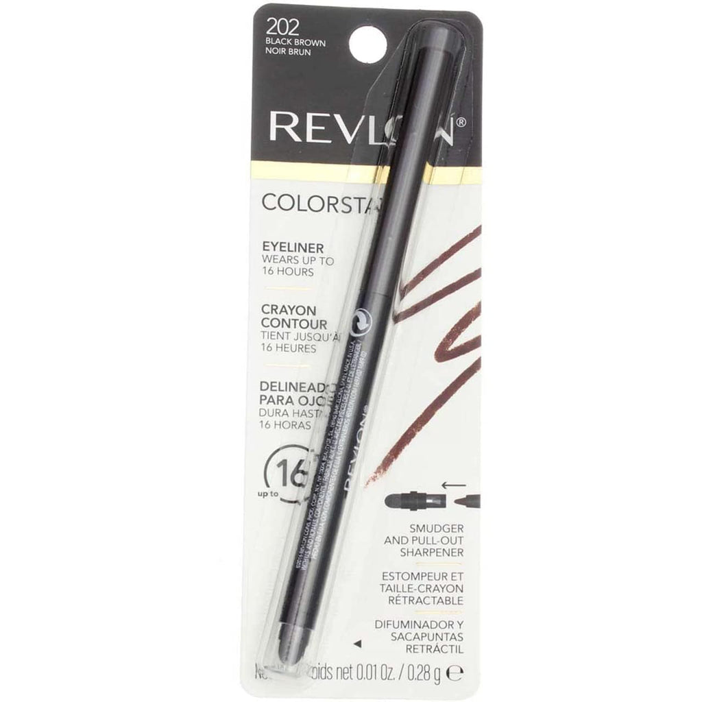REVLON ColorStay Eyeliner with SoftFlex – Black Brown 202, 0.01 oz (28 g) Pack of 2