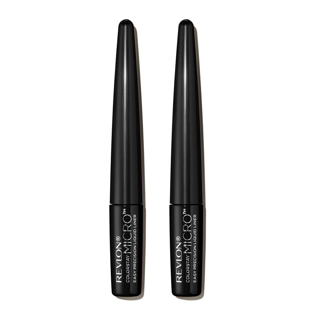 REVLON ColorStay Micro Easy Precision Liquid Eyeliner – Waterproof, Smudge-Proof, 0.1mm Tip, 2 Pack (Blackout)