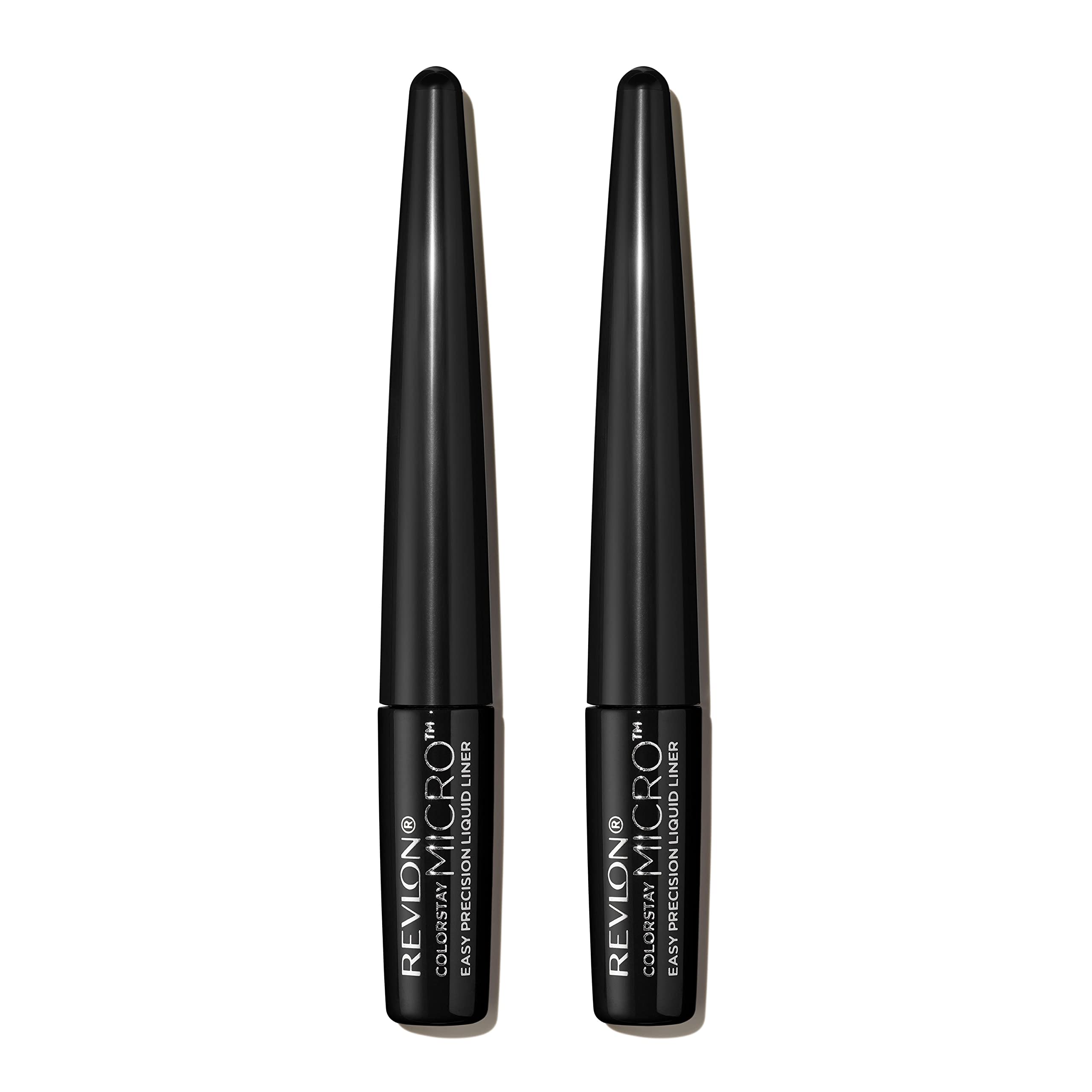 REVLON ColorStay Micro Easy Precision Liquid Eyeliner – Waterproof, Smudge-Proof, 0.1mm Tip, 2 Pack (Blackout)