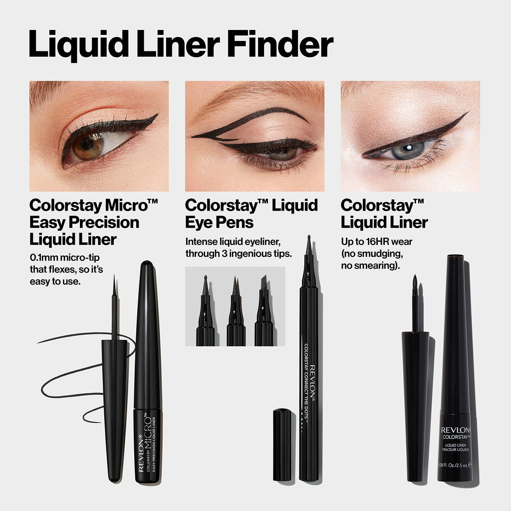 REVLON ColorStay Micro Easy Precision Liquid Eyeliner – Waterproof, Smudge-Proof, 0.1mm Tip, 2 Pack (Blackout)