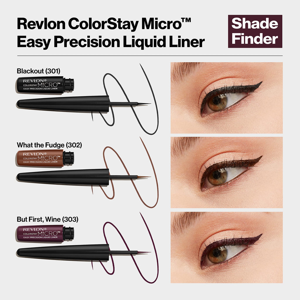 REVLON ColorStay Micro Easy Precision Liquid Eyeliner – Waterproof, Smudge-Proof, 0.1mm Tip, 2 Pack (Blackout)