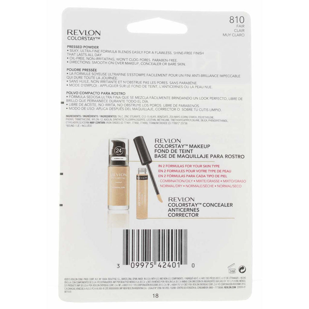 Revlon ColorStay Pressed Powder with SoftFlex – Fair 810 (Pack of 2)