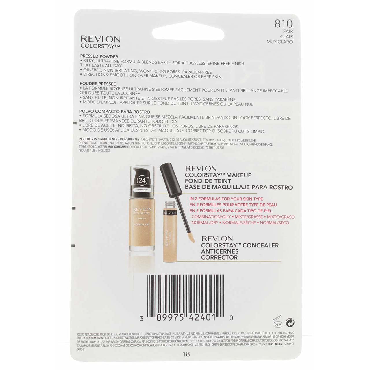 Revlon ColorStay Pressed Powder with SoftFlex – Fair 810 (Pack of 2)