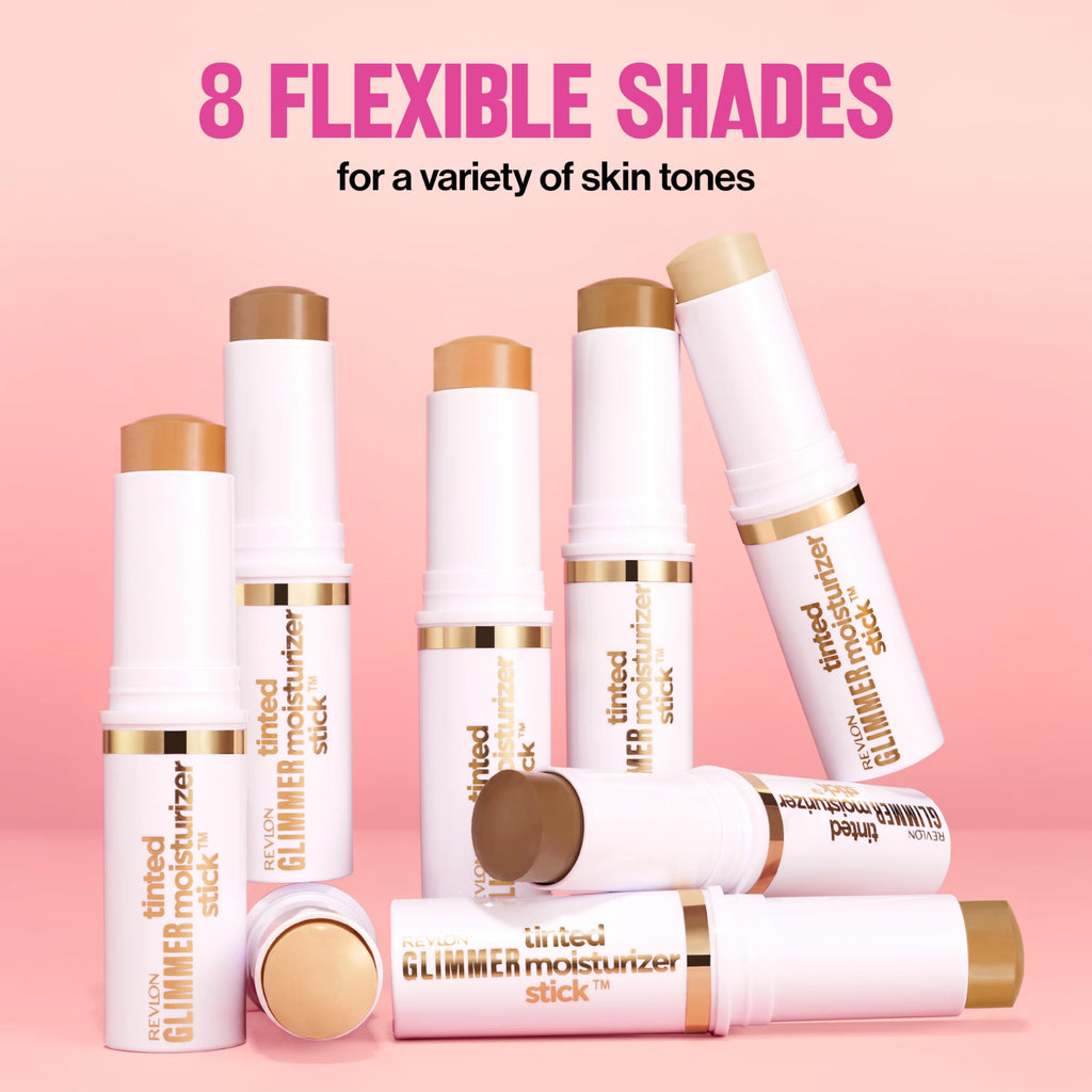 Revlon Glimmer Tinted Moisturizer Stick — Lightweight, Hydrating Glow Foundation (100) | 0.31 oz