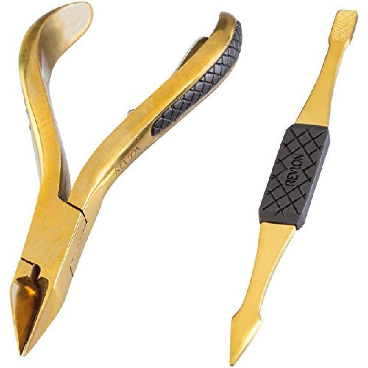REVLON Gold Series Ingrown Away Set — Titanium-Coated Nipper + Dual-Ended Tool