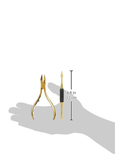 REVLON Gold Series Ingrown Away Set — Titanium-Coated Nipper + Dual-Ended Tool