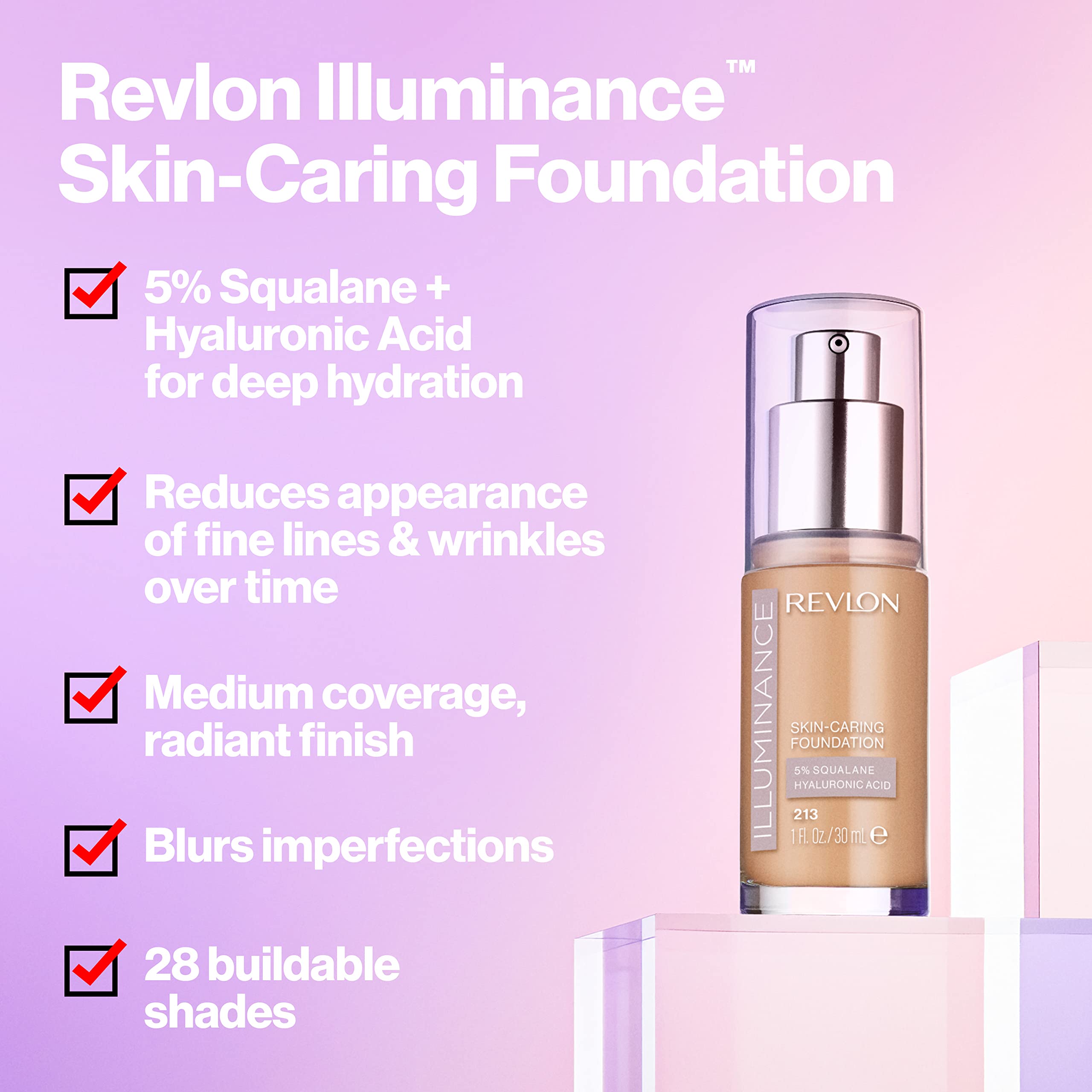 Revlon Illuminance Skin-Caring Foundation 213 Light Natural – Hyaluronic Acid Hydration