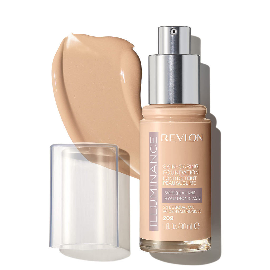 Revlon Illuminance Foundation – Hyaluronic Hydration, Medium Coverage, 28 Shades (Buff Beige 209)