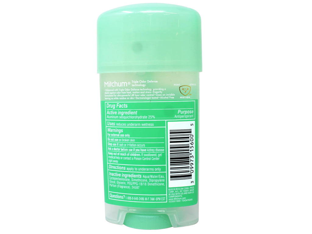 REVLON Mitchum Gel Anti-Perspirant Deodorant – Powder Fresh, 5 Pack | Triple Odor Defense & 48-Hour Protection
