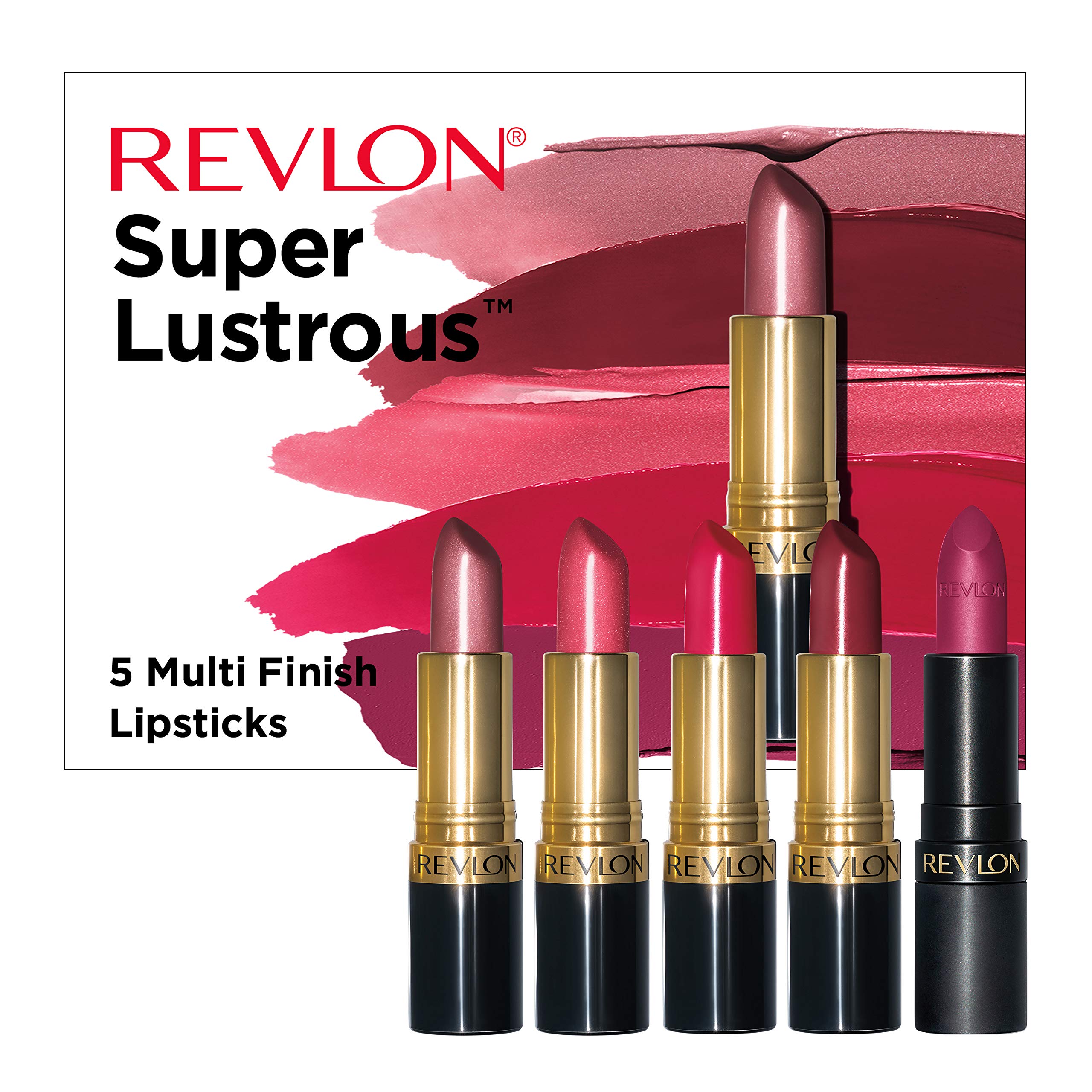 Revlon Super Lustrous 5-Piece Lipstick Gift Set – Matte, Pearl & Cream Finishes