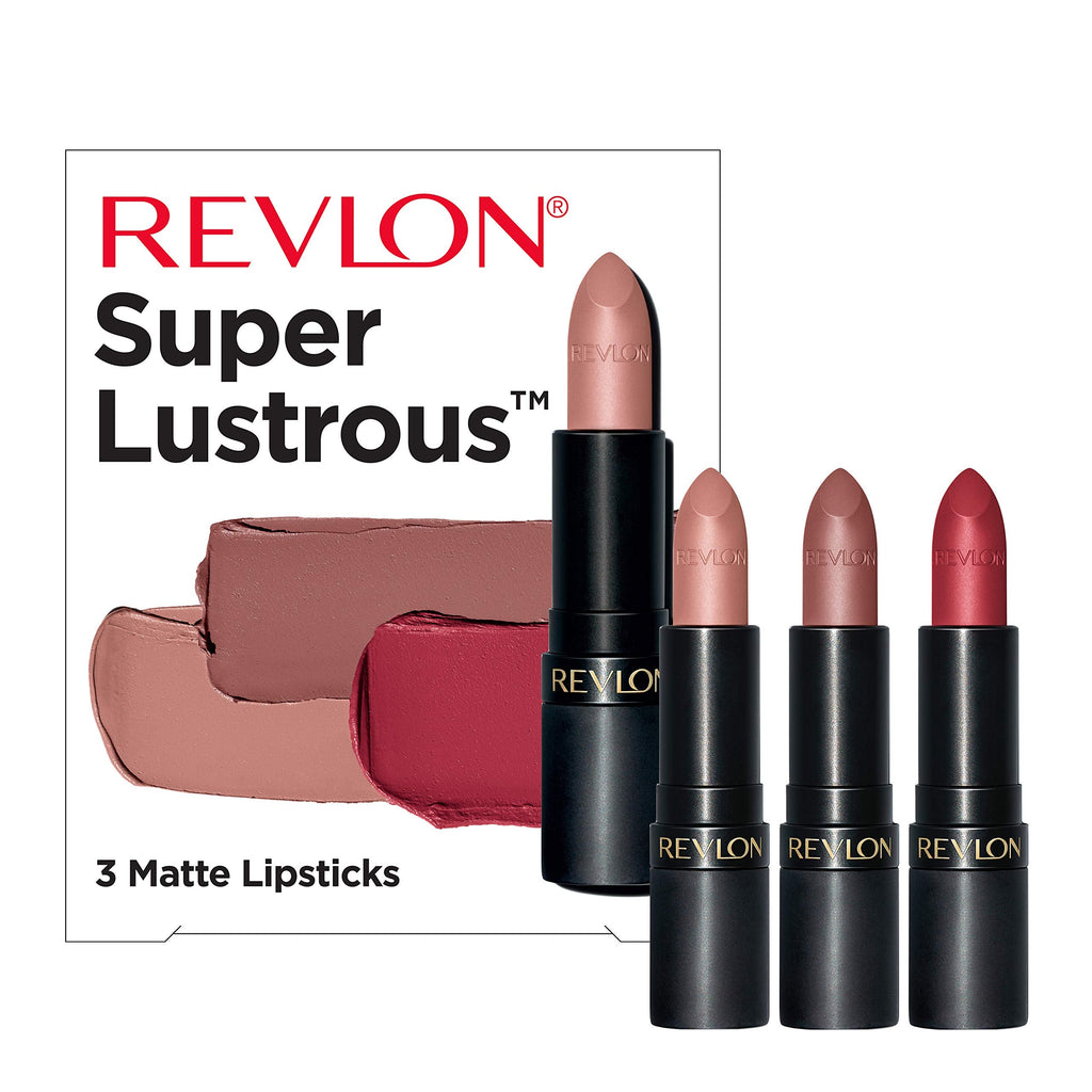 Revlon Super Lustrous 3-Piece Matte Lipstick Gift Set – Pick Me Up, Shameless, Show Off