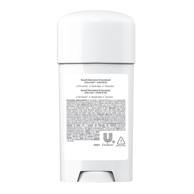 Rexona Clinical Deodorant 96HR 58g Cream Stick – Invisible Protection (Mexico)