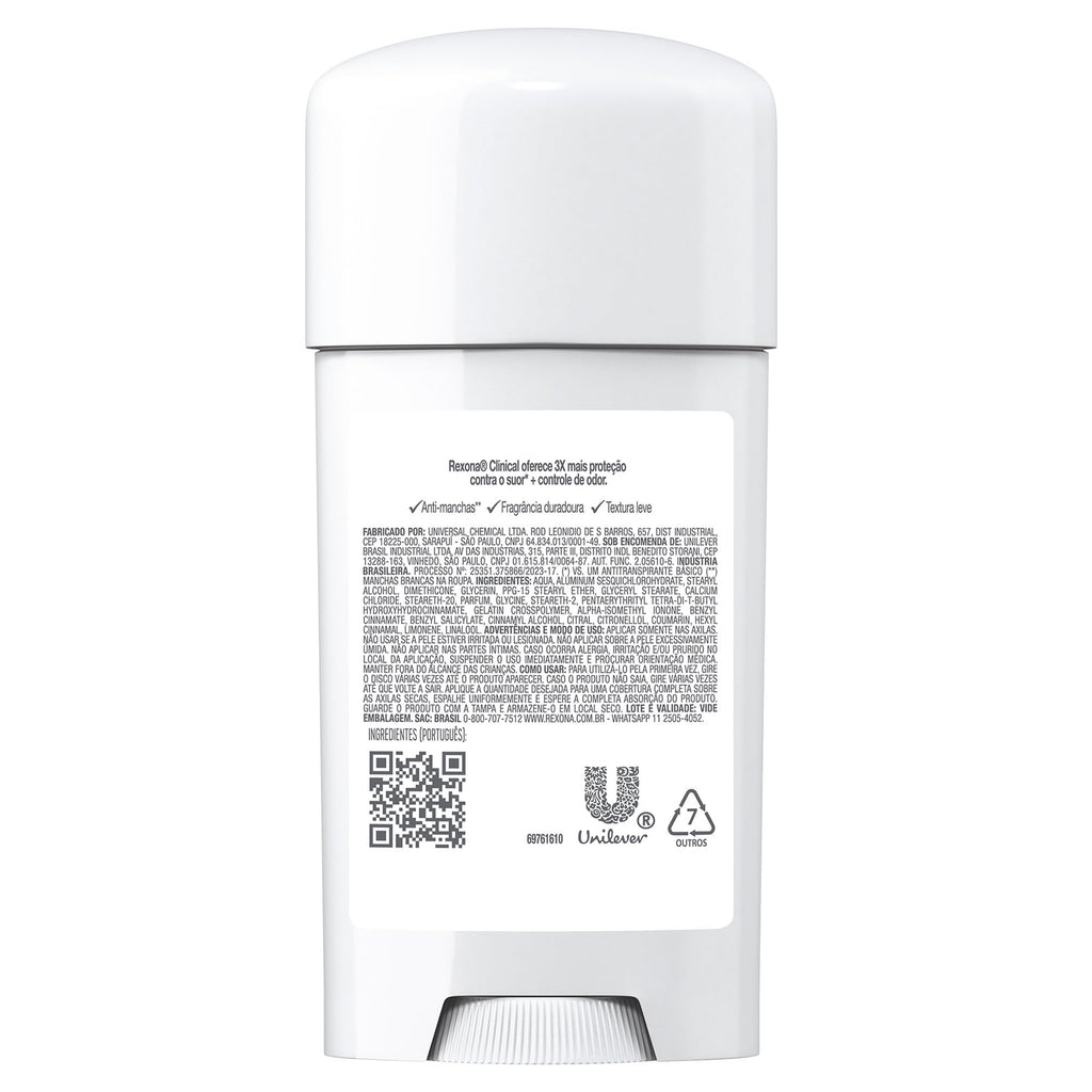 Rexona Clinical Deodorant 96HR 58g Cream Stick – Invisible Protection (Mexico)
