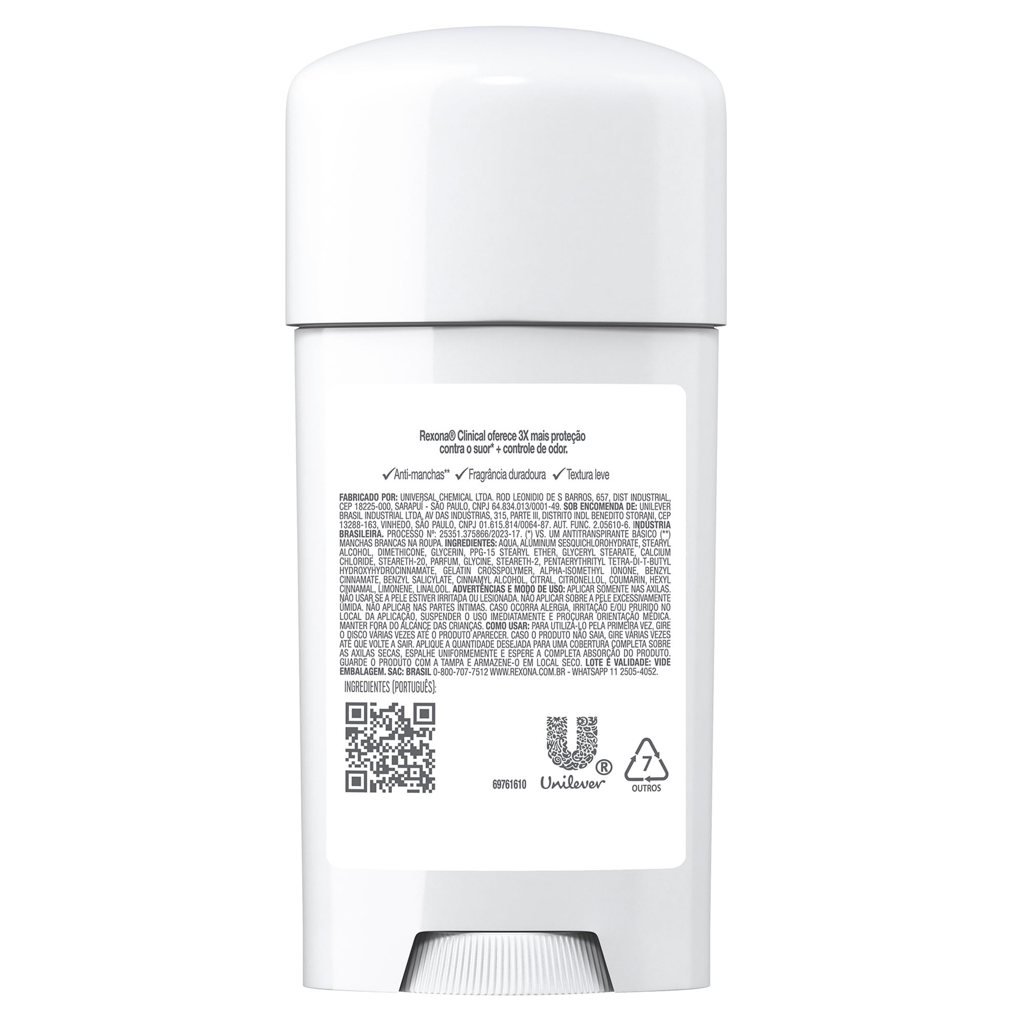 Rexona Clinical Deodorant 96HR 58g Cream Stick – Invisible Protection (Mexico)