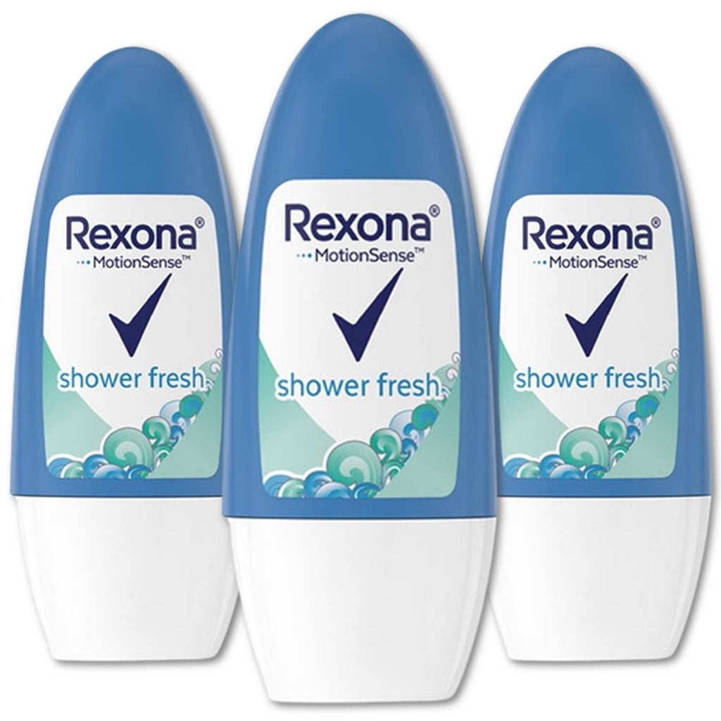 Rexona Shower Fresh Roll-On Antiperspirant Deodorant for Women – Pack of 3 (50 ml each)