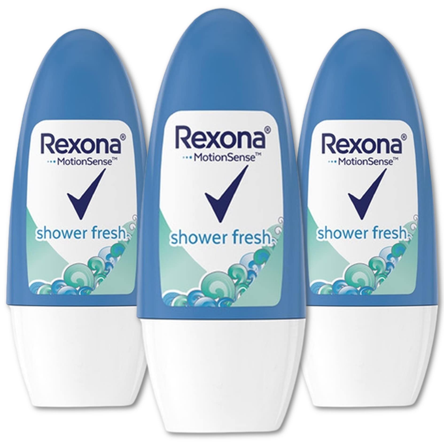 Rexona Shower Fresh Roll-On Antiperspirant Deodorant for Women – Pack of 3 (50 ml each)