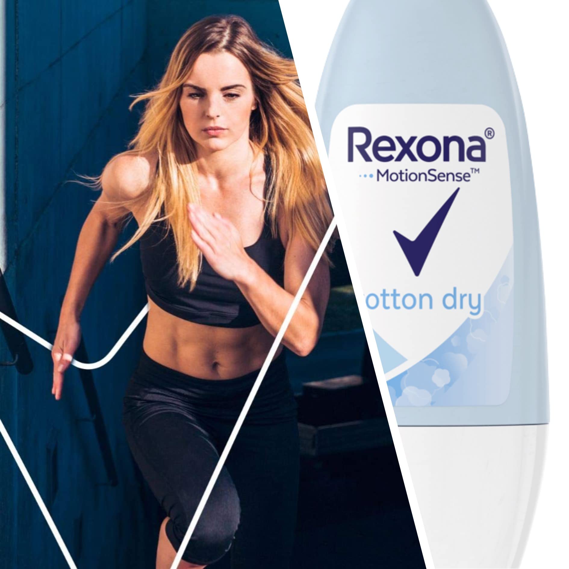 Rexona Women Cotton Dry Roll-On — Ultra-Dry Protection with Motionsense