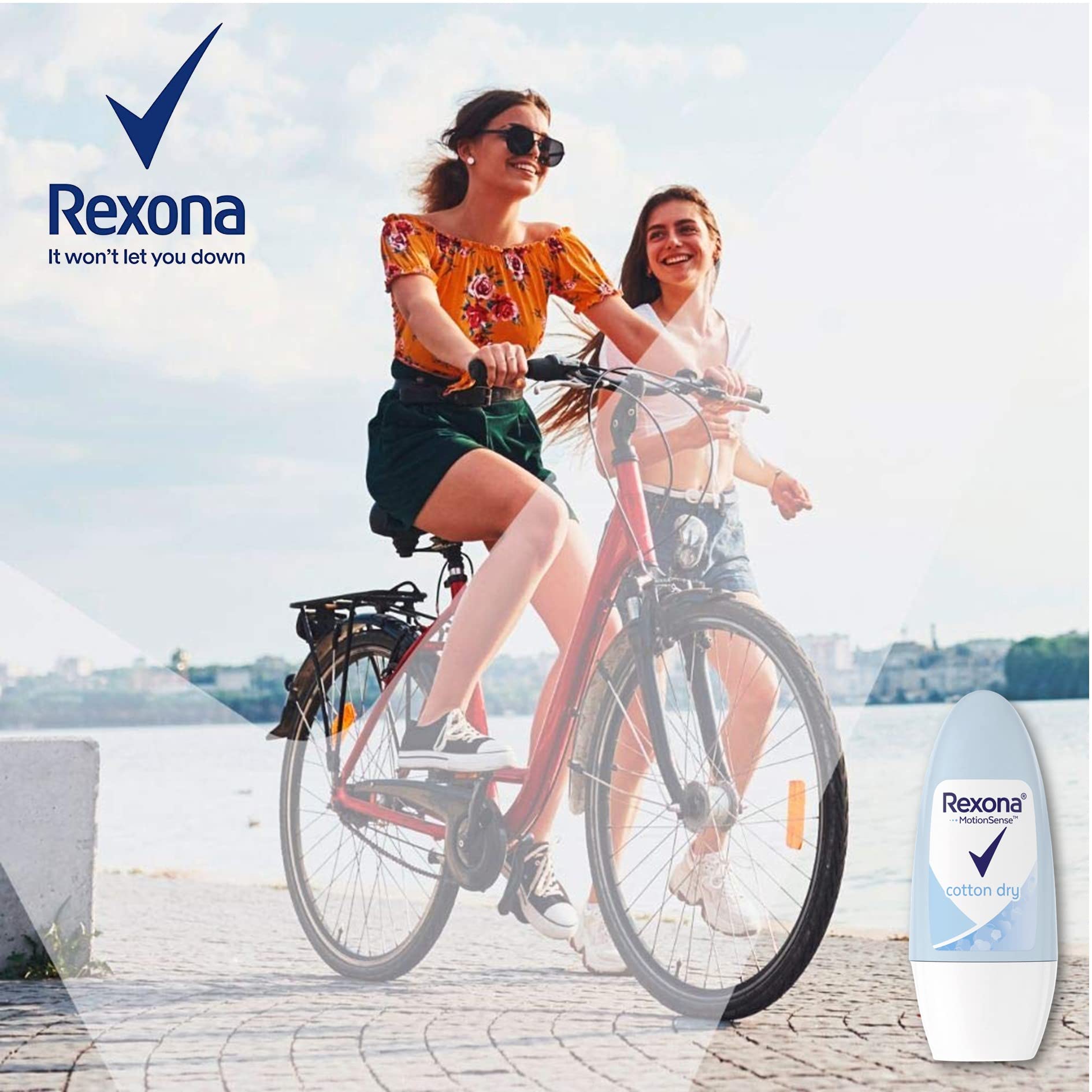 Rexona Women Cotton Dry Roll-On — Ultra-Dry Protection with Motionsense