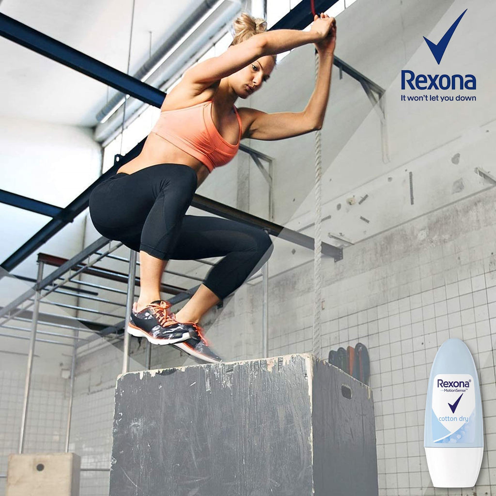 Rexona Women Cotton Dry Roll-On — Ultra-Dry Protection with Motionsense