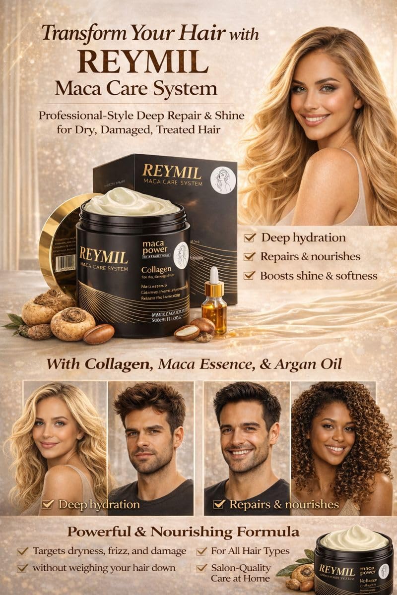 REYMIL Collagen Hair Mask – Deep Conditioning with Argan Oil | Repairs Dry & Frizzy Hair (500ml)