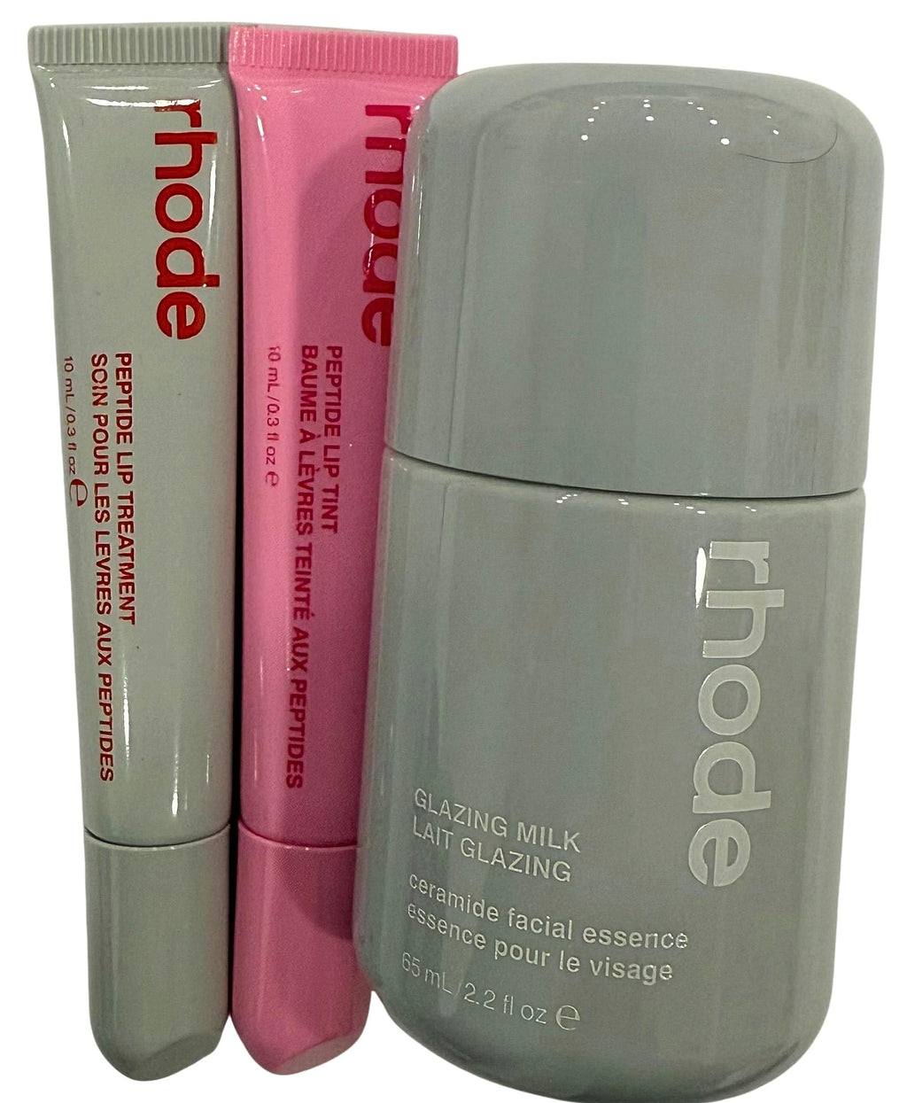Rhode Glazed Trio Set: Glazing Milk, Strawberry Glaze Lip Treatment & Jelly Bean Lip Tint