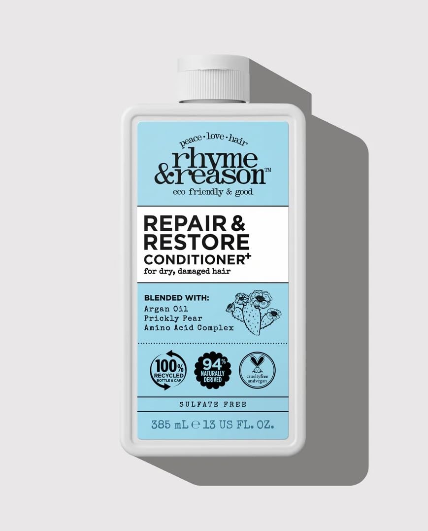 Rhyme & Reason Repair & Restore Shampoo & Conditioner Combo – 13 oz Each | Dry Hair Hydration, Vegan & Cruelty-Free
