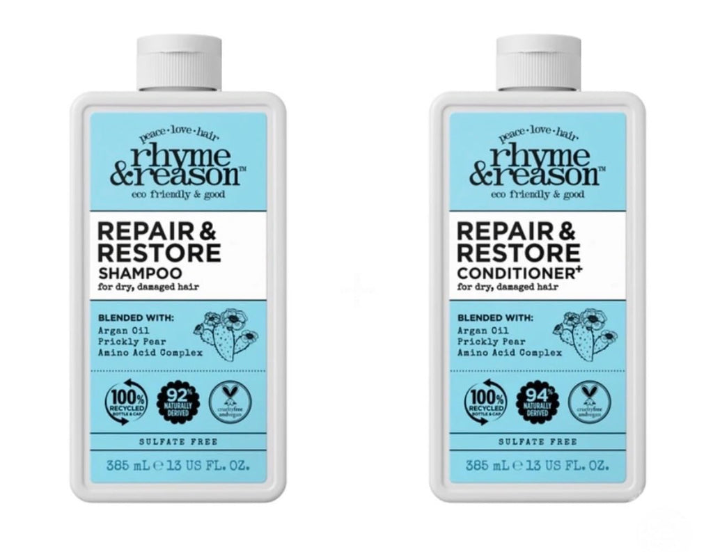 Rhyme & Reason Repair & Restore Shampoo & Conditioner Combo – 13 oz Each | Dry Hair Hydration, Vegan & Cruelty-Free