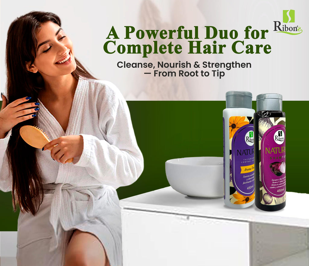 Ribon's Natural Shampoo & Conditioner Set for Hair Growth – Onion, Rosemary & Aloe