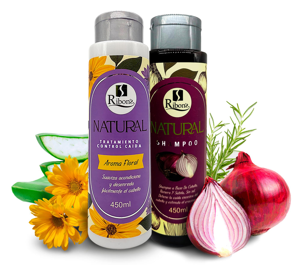 Ribon's Natural Shampoo & Conditioner Set for Hair Growth – Onion, Rosemary & Aloe