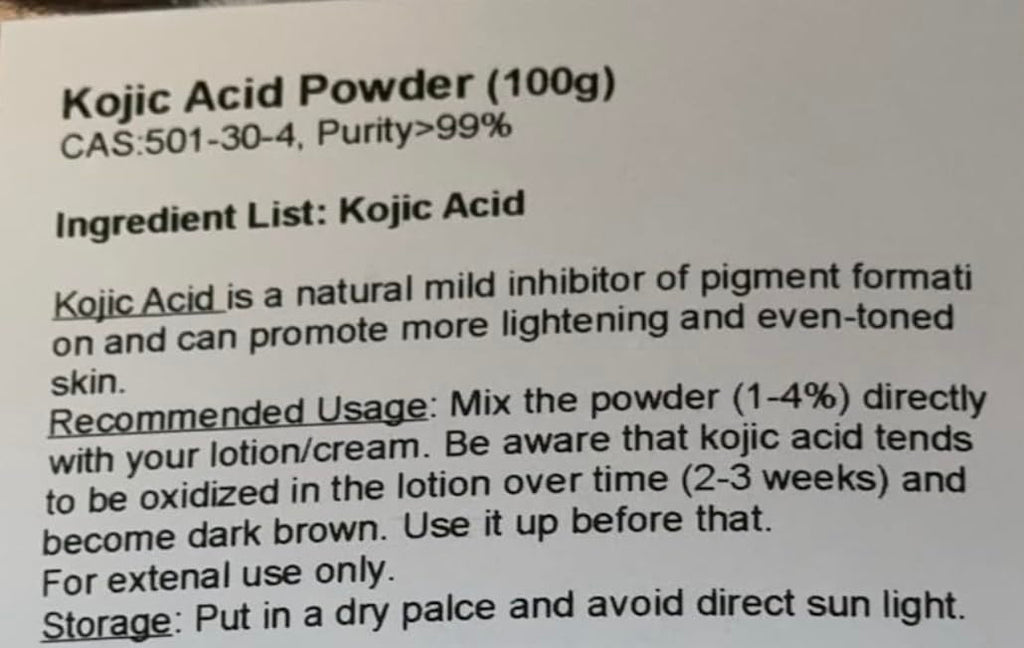 Rice Essence Kojic Acid Powder – 99.5% Pure, Natural, 100 g Each (Pack of 2) | 3.6 oz