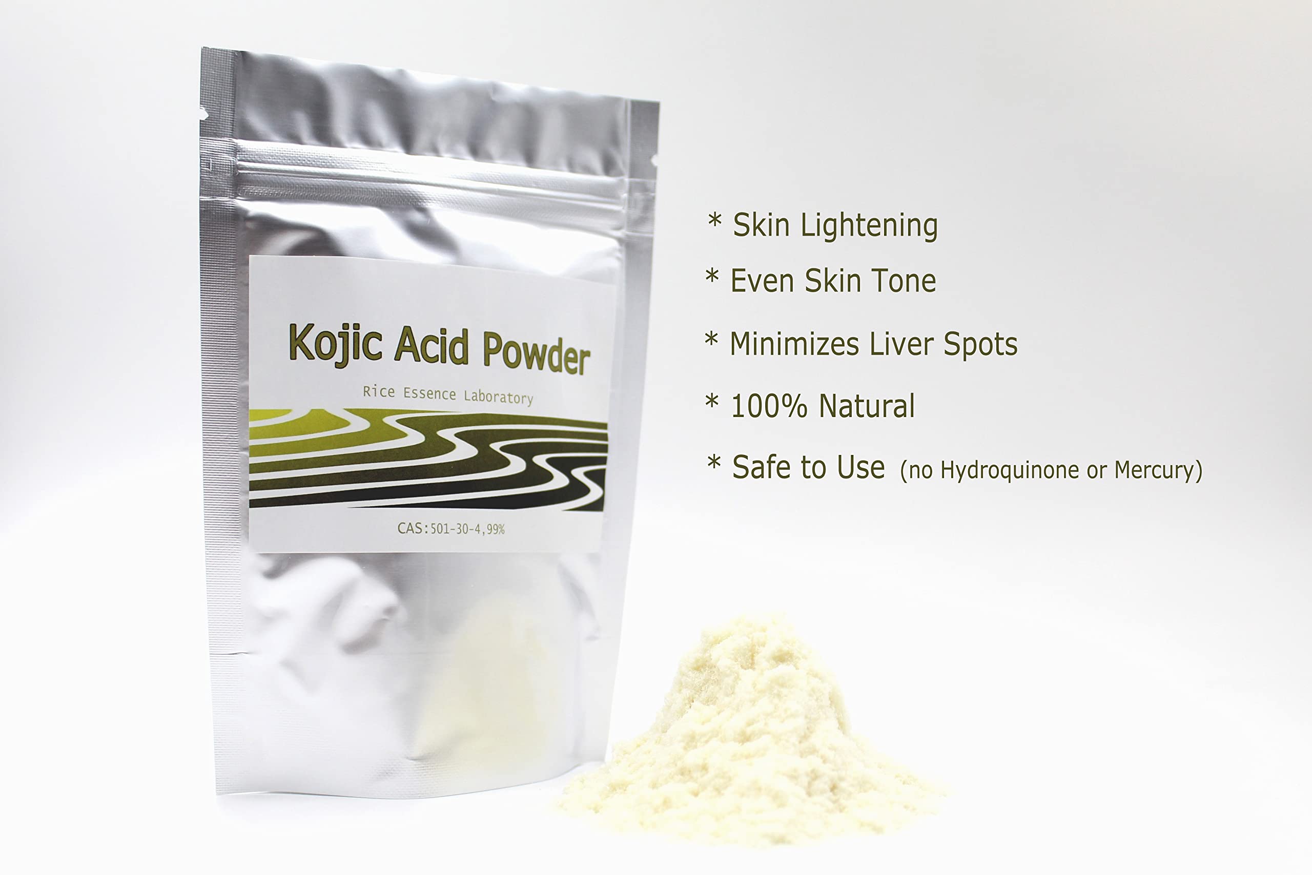 Rice Essence Kojic Acid Powder – 99.5% Pure, Natural, 100 g Each (Pack of 2) | 3.6 oz