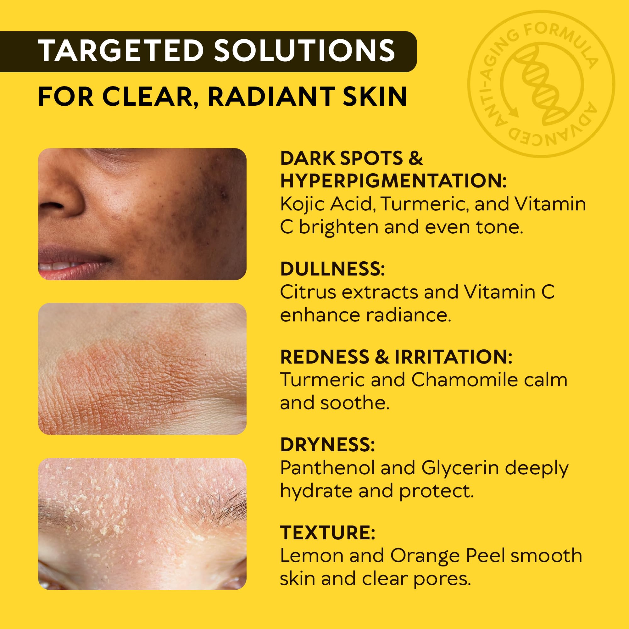 RichGrand Turmeric Kojic Cleansing Pads – Foaming Face Wash with Vitamin C & Lemon