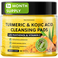 RichGrand Turmeric Kojic Cleansing Pads – Foaming Face Wash with Vitamin C & Lemon
